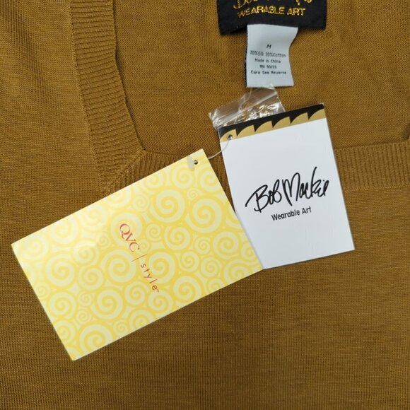 Bob Mackie Square Neck Short Sleeve Knit Top, Women's Medium - Picture 5 of 8